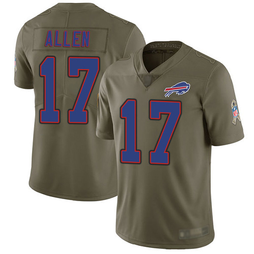 Men Buffalo Bills #17 Josh Allen Limited Olive 2017 Salute to Service NFL Jersey